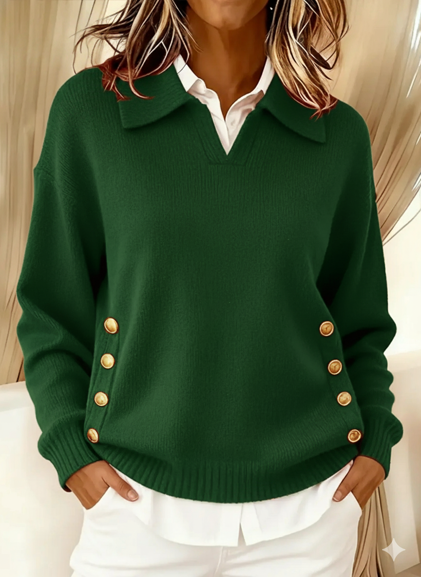 Erminia | Sweater with Polo Collar and Buttons