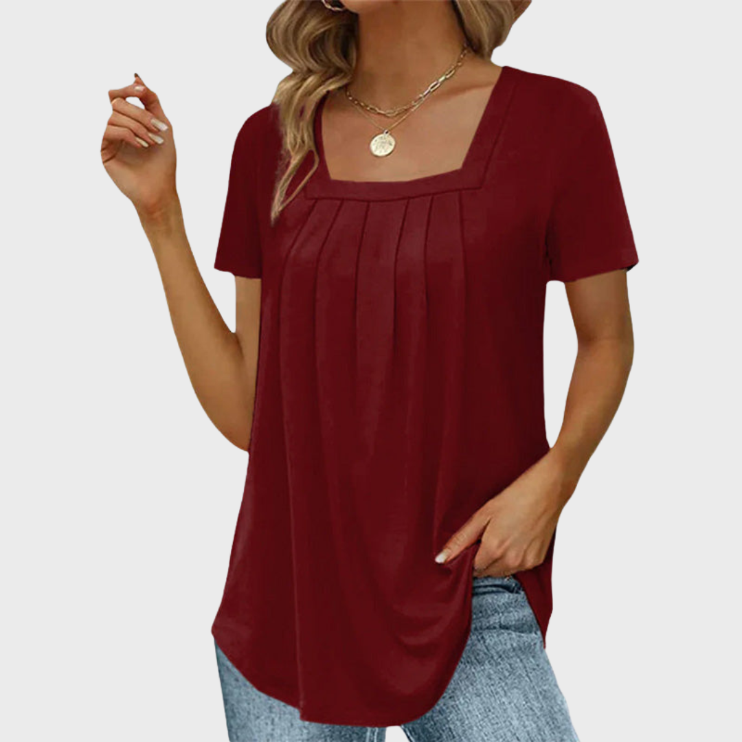 Women's Blouse | Square Neck Pleated Front