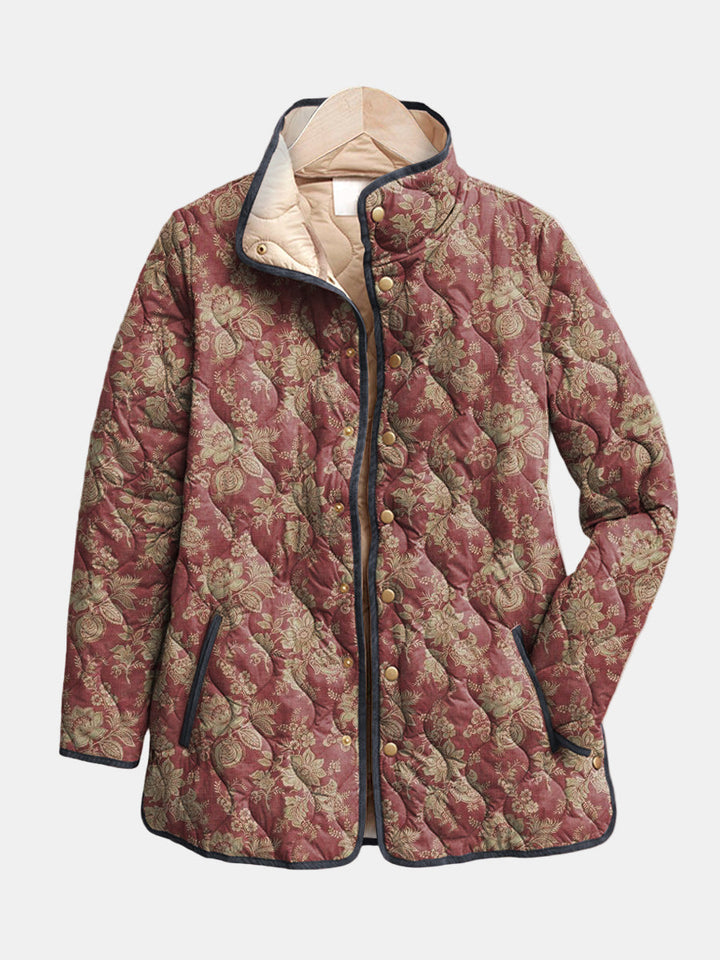DELACROIX | Quilted Jacket in Plum Damask Sophie