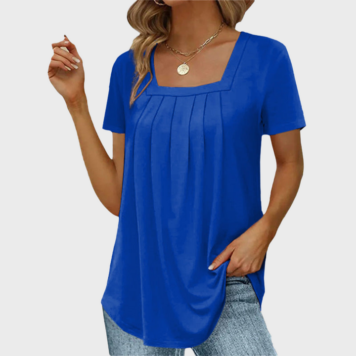 Women's Blouse | Square Neck Pleated Front