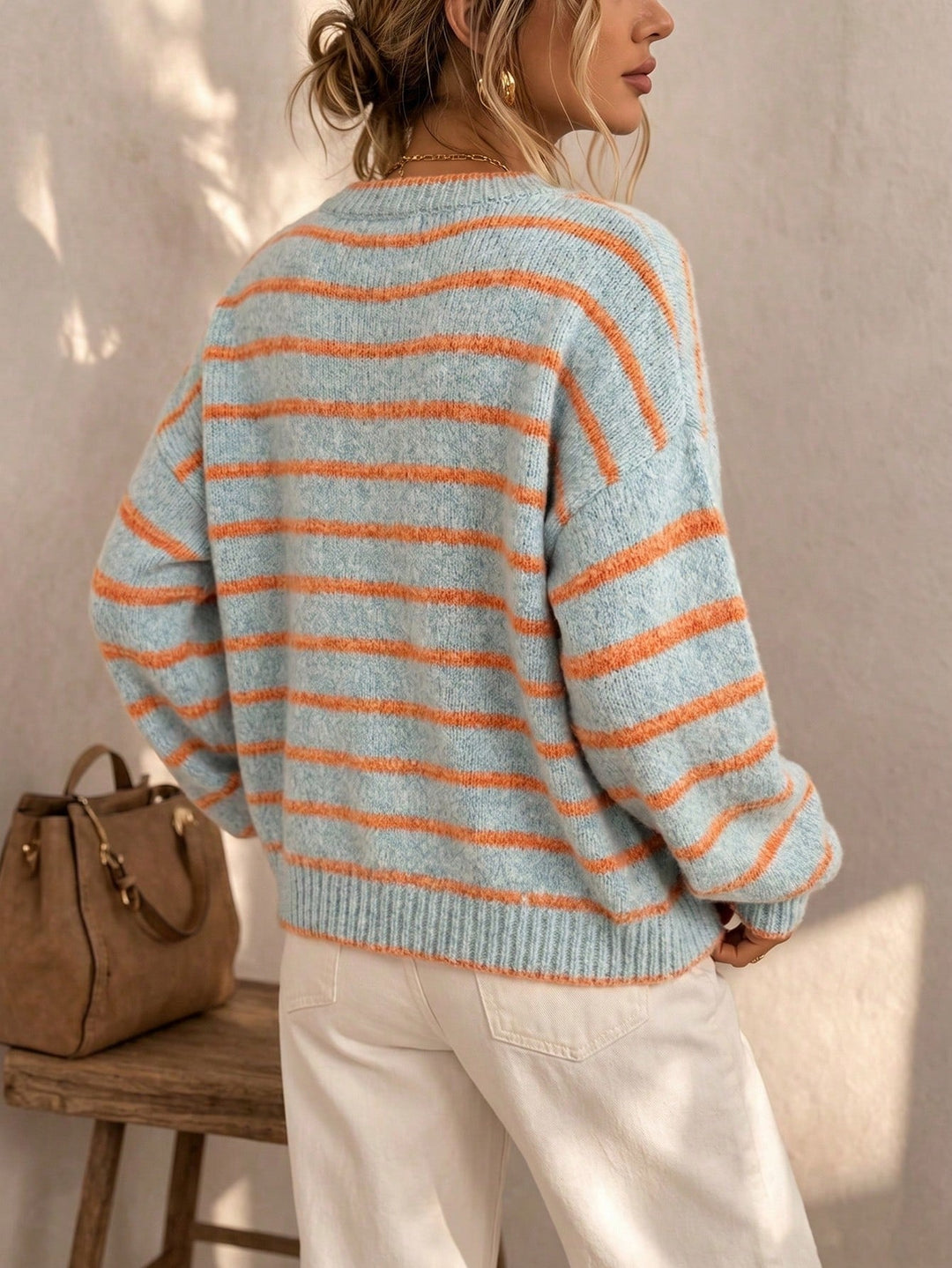 Celia™ | Elegant Striped Knit Cardigan