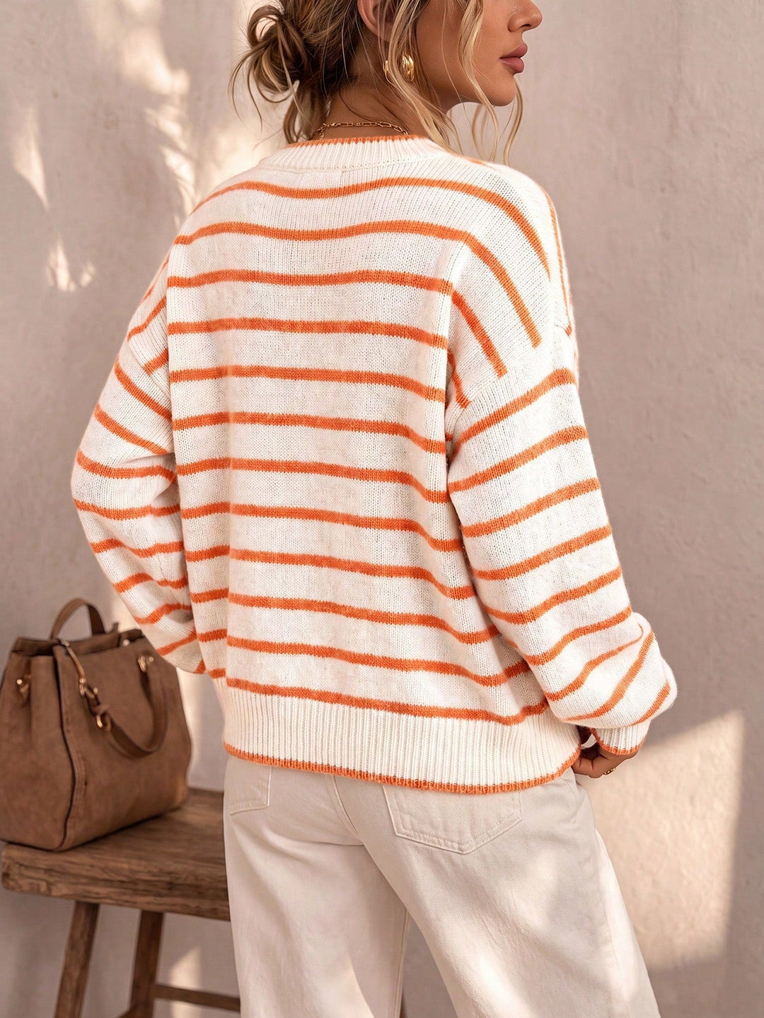 Celia™ | Elegant Striped Knit Cardigan