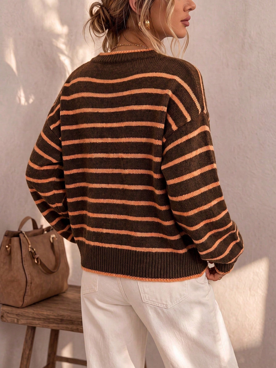 Celia™ | Elegant Striped Knit Cardigan