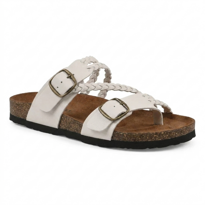 Hayleigh Braided Cork Orthopaedic Sandals – Double Buckles