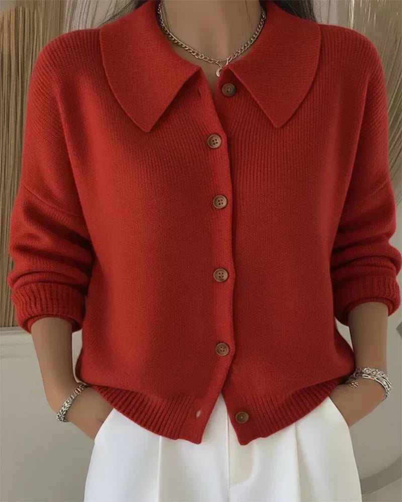 Velia | Shirt Collar Cardigan