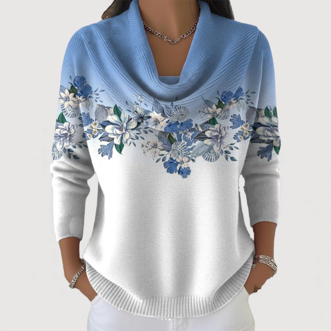 Aurora | Floral Sweater with High Neck
