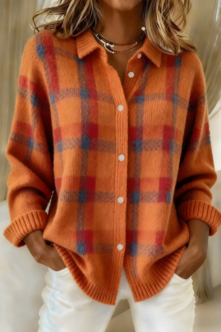 Fiammetta | Plaid Knit Cardigan