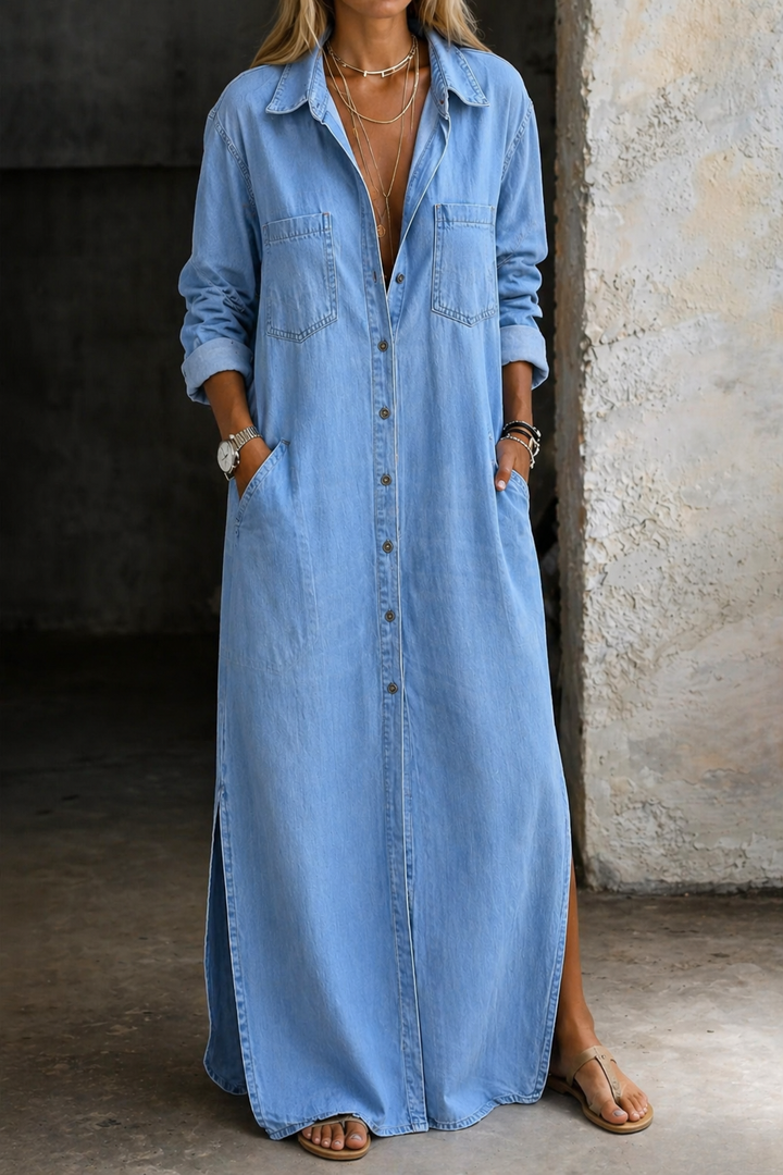 Delana | Denim Dress with Buttons
