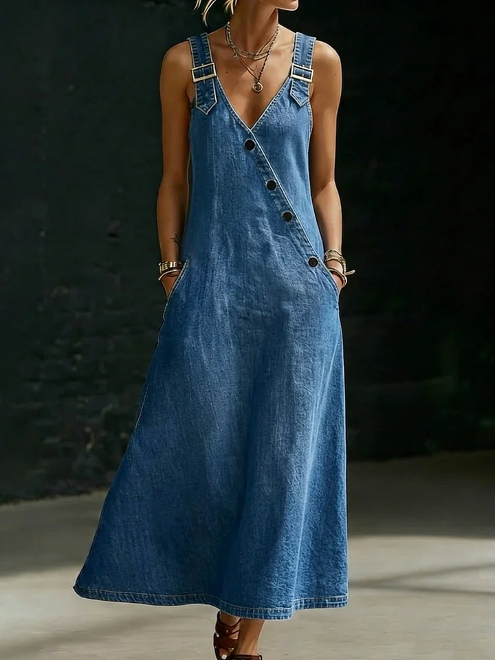 Vera | Denim Dress with Buttons