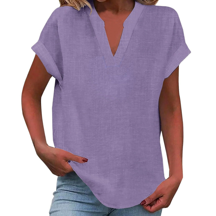 Women’s Blouse | V Neck Short Sleeve