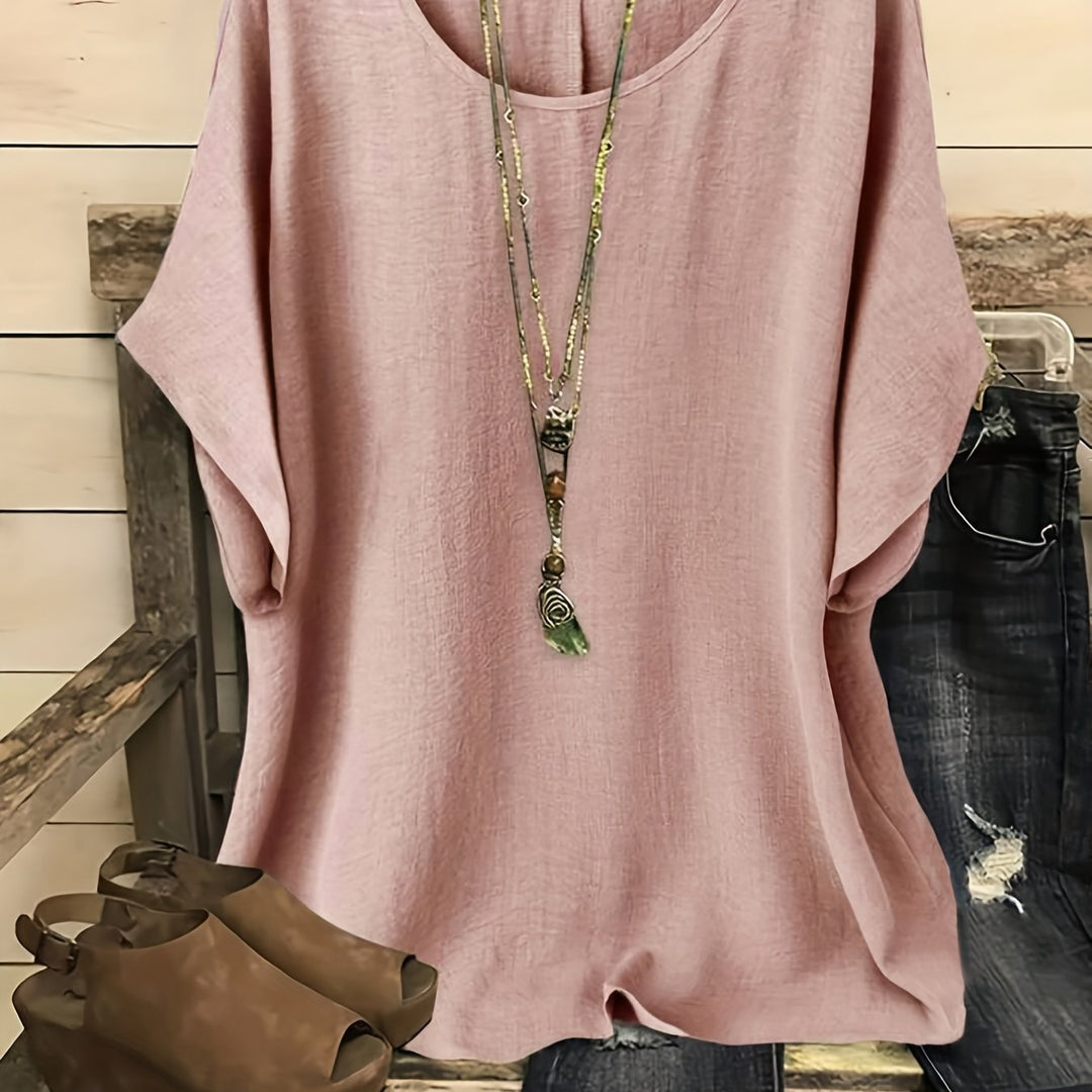 Kiersten™ | Relaxed Round-Neck Short-Sleeve Top