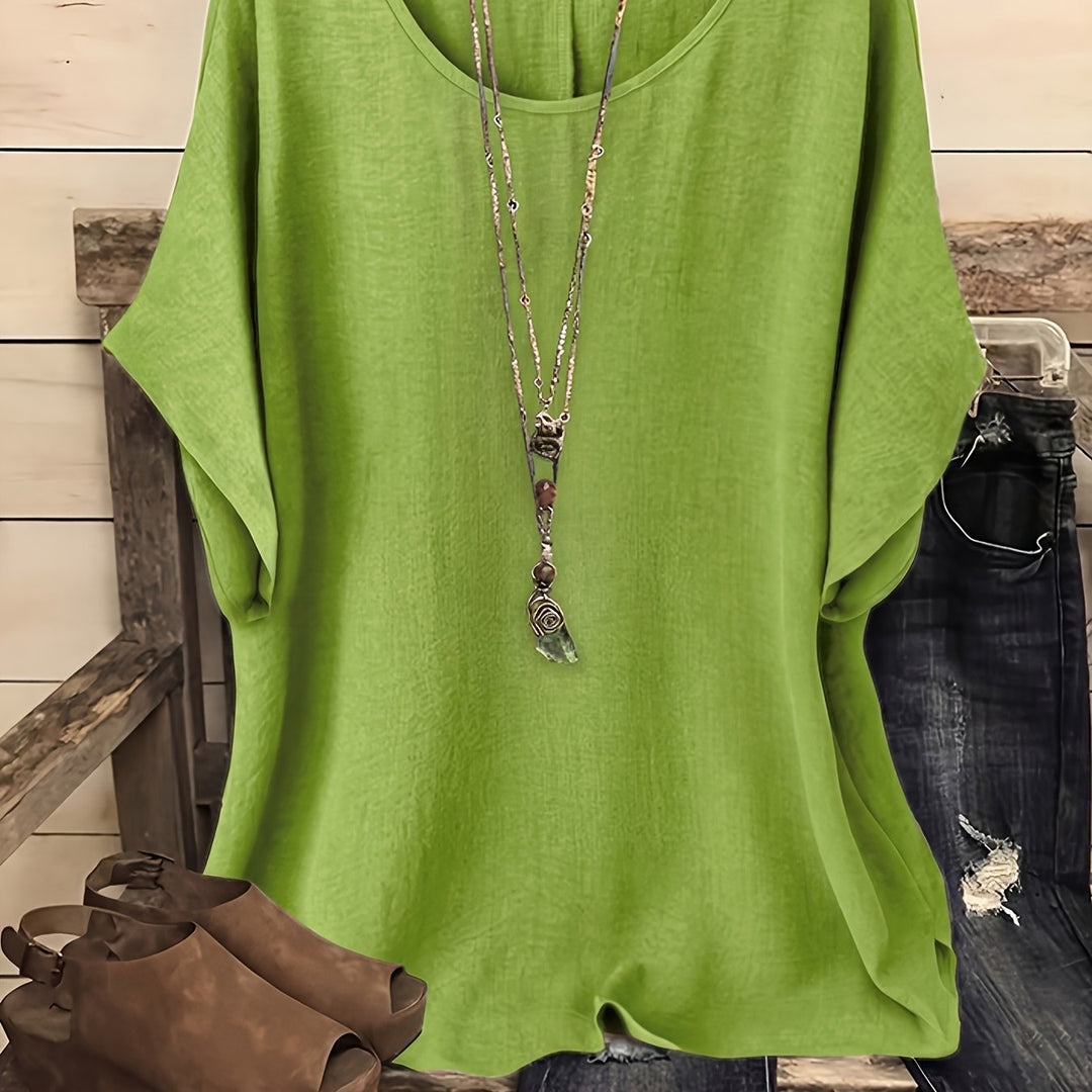 Kiersten™ | Relaxed Round-Neck Short-Sleeve Top