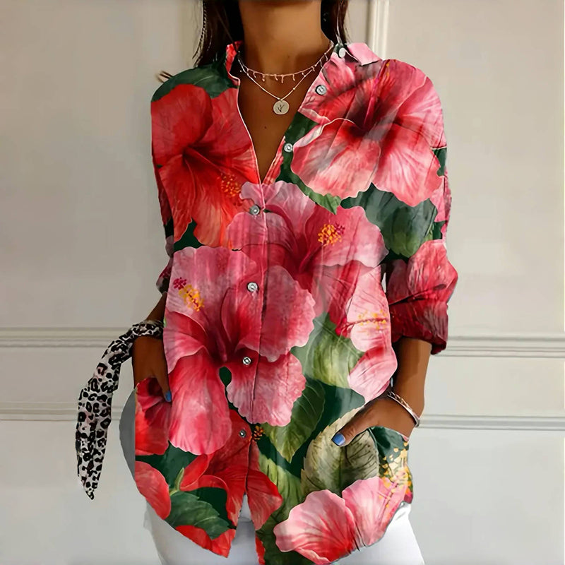 Women’s Blouse | Floral Button Front