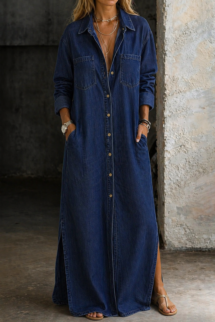 Delana | Denim Dress with Buttons