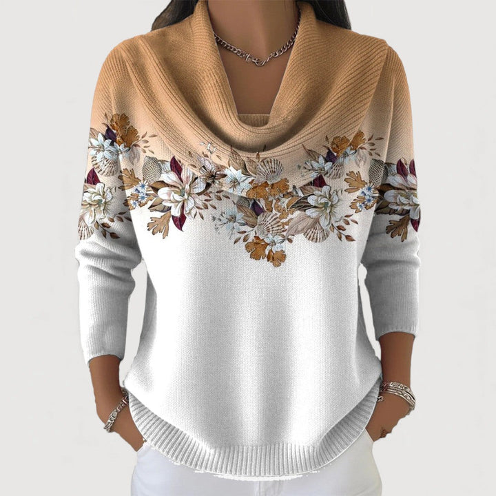 Aurora | Floral Sweater with High Neck