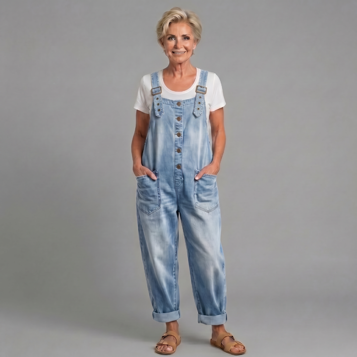 Saylor | Wide-Leg Denim Overalls