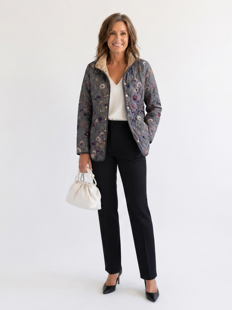 DELACROIX | Padded Jacket with Dried Flowers Nathalie