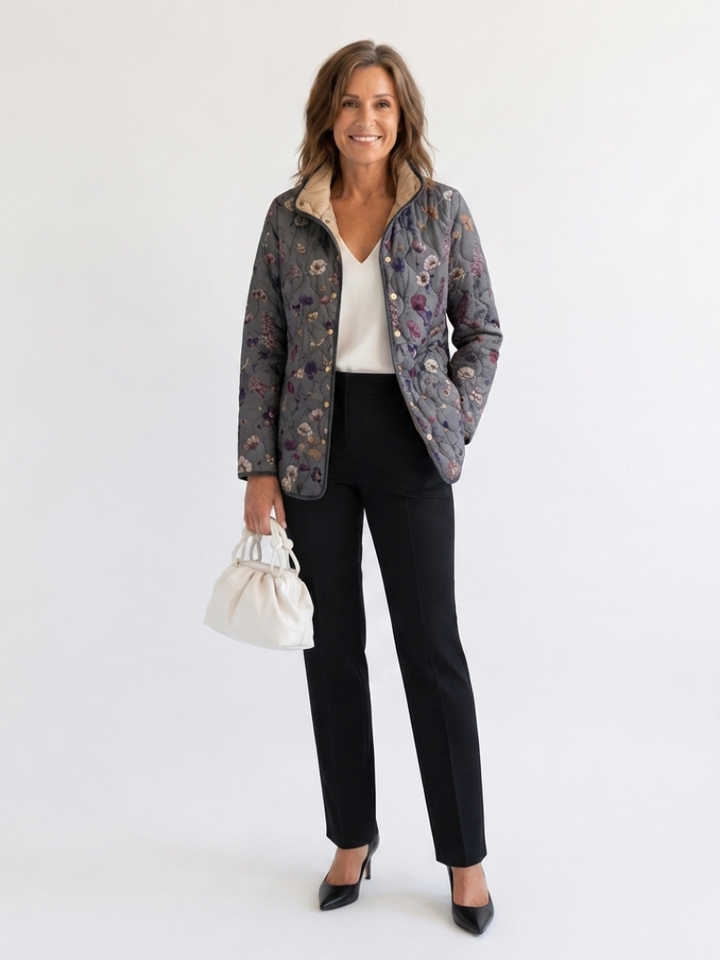 DELACROIX | Padded Jacket with Dried Flowers Nathalie