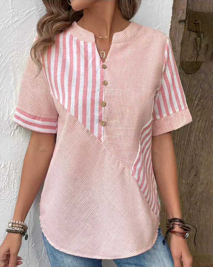 Women’s Blouse | Stripe Patchwork Design