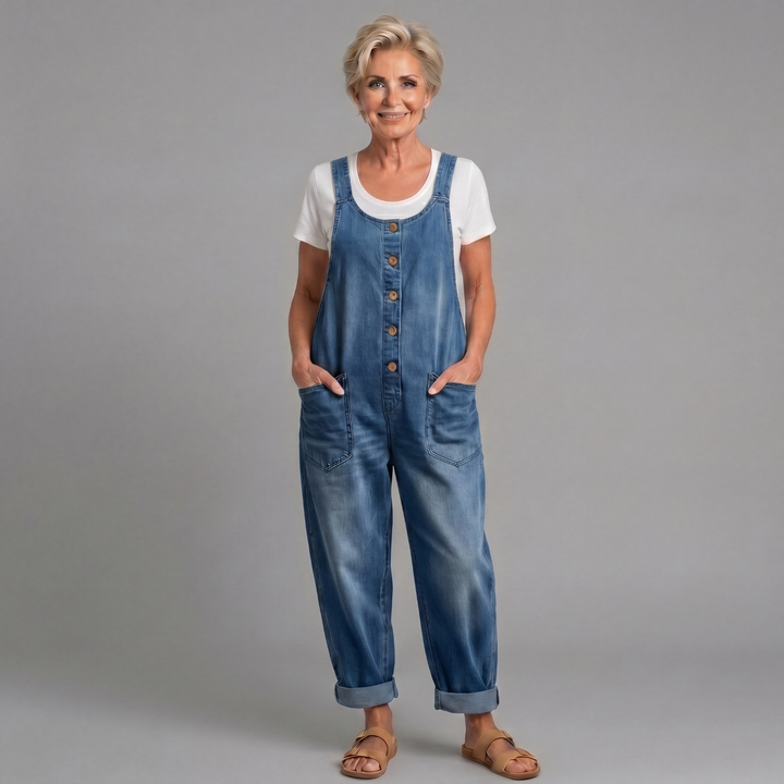 Saylor | Wide-Leg Denim Overalls