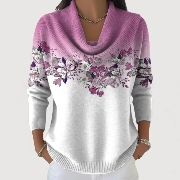 Aurora | Floral Sweater with High Neck