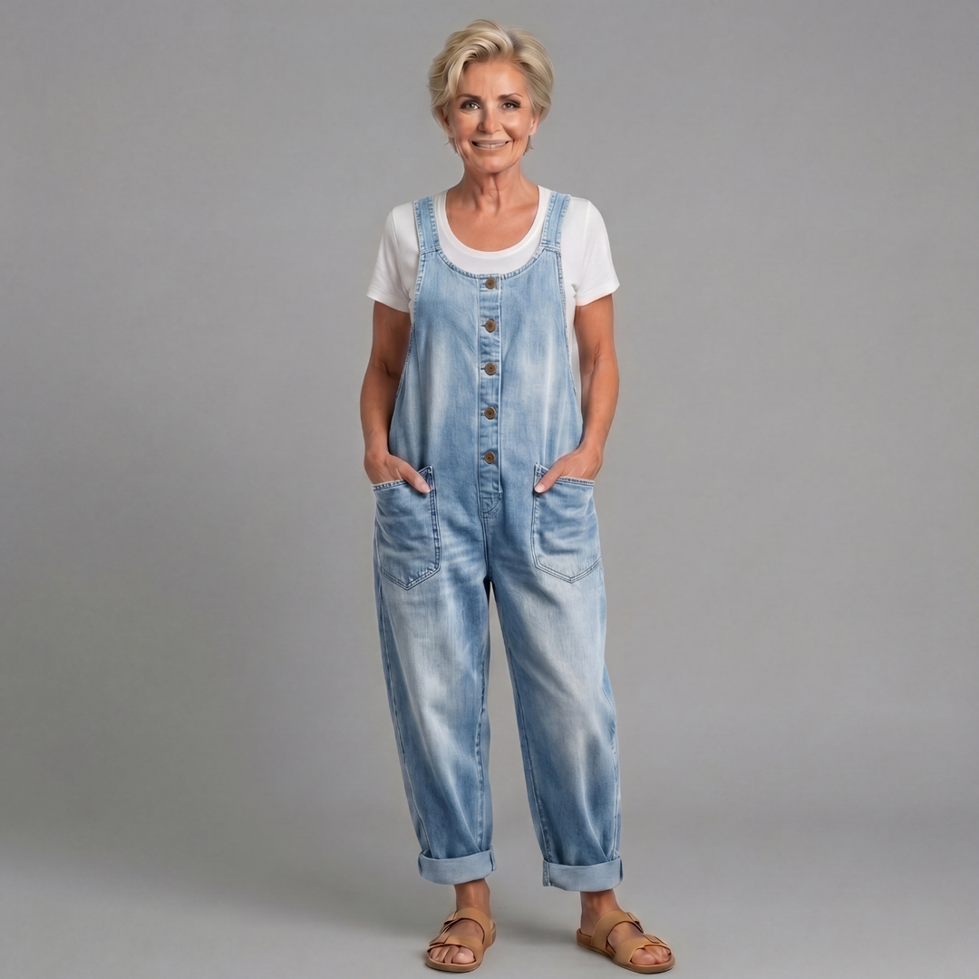 Saylor | Wide-Leg Denim Overalls