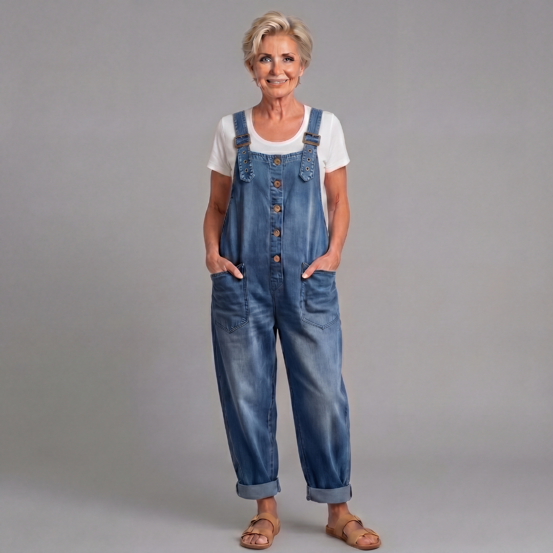 Saylor | Wide-Leg Denim Overalls
