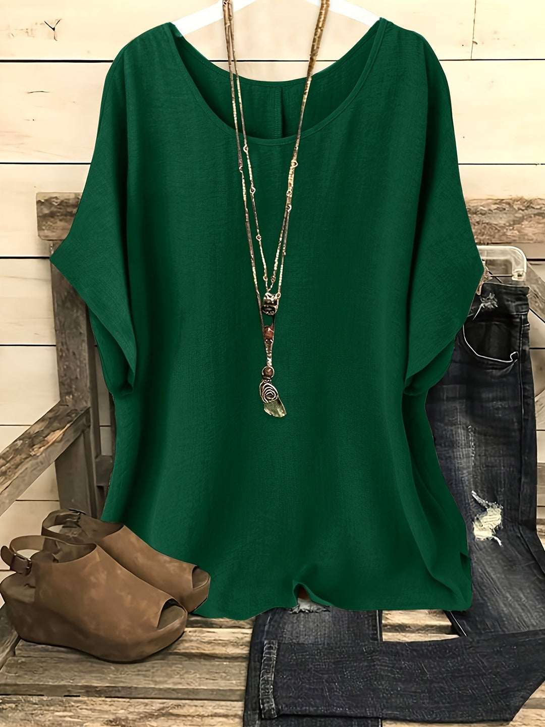 Kiersten™ | Relaxed Round-Neck Short-Sleeve Top