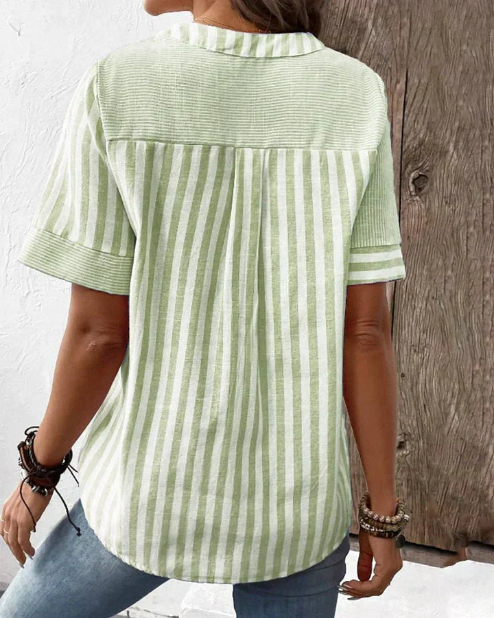 Women’s Blouse | Stripe Patchwork Design
