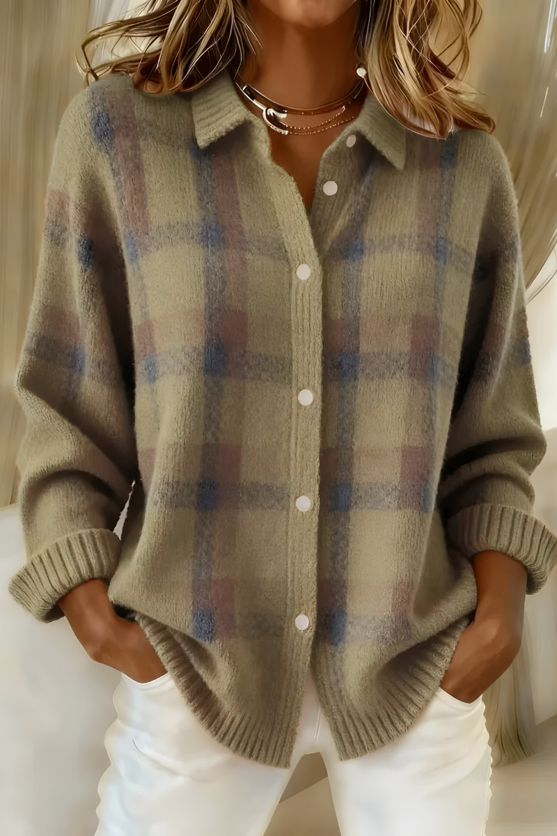 Fiammetta | Plaid Knit Cardigan