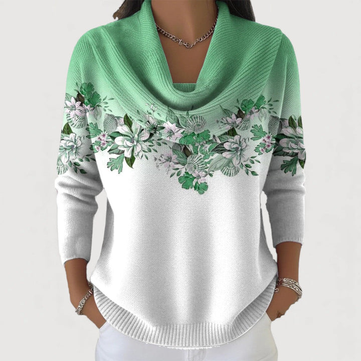 Aurora | Floral Sweater with High Neck