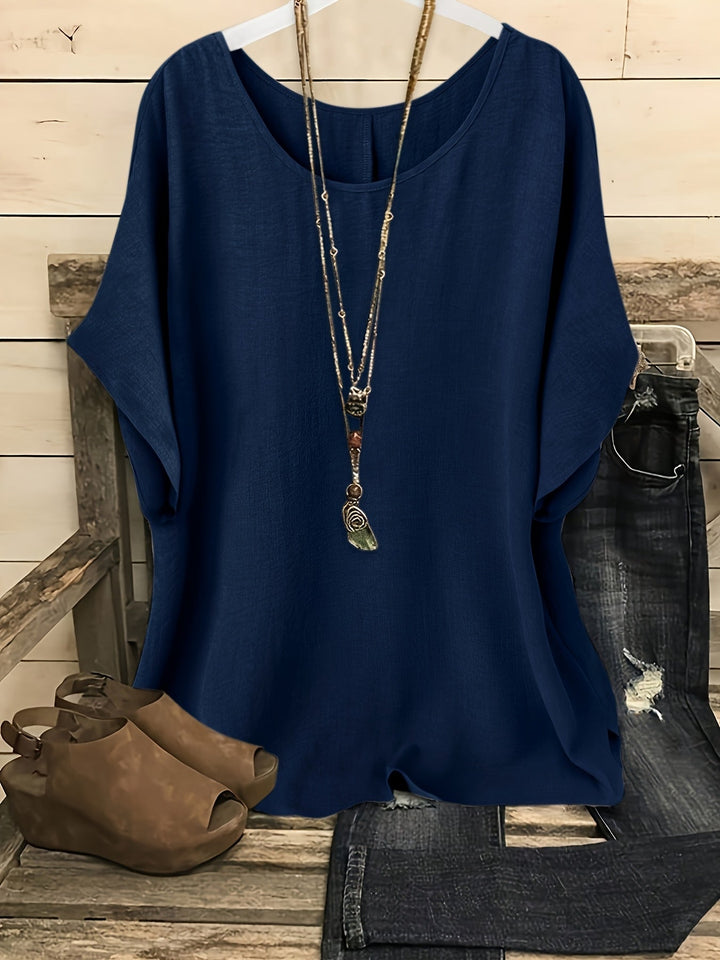 Kiersten™ | Relaxed Round-Neck Short-Sleeve Top