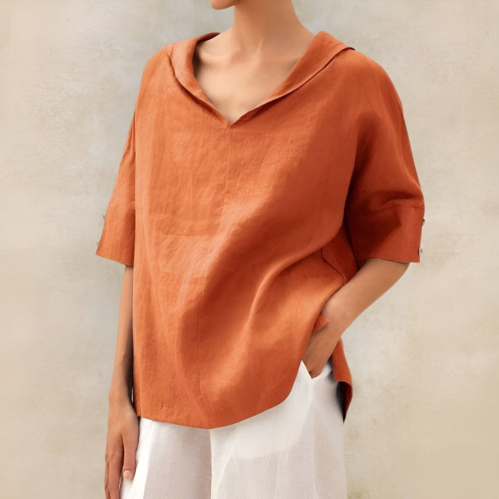 Women’s Blouse | Short Sleeve V Neck