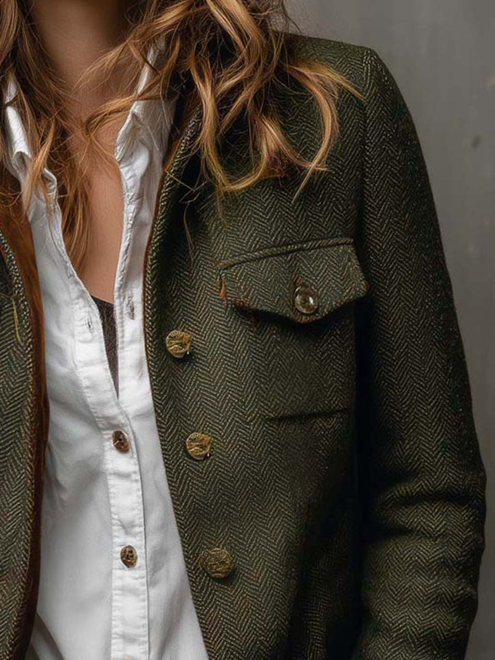 Honorine | Vintage Blazer with Contrasting Piping