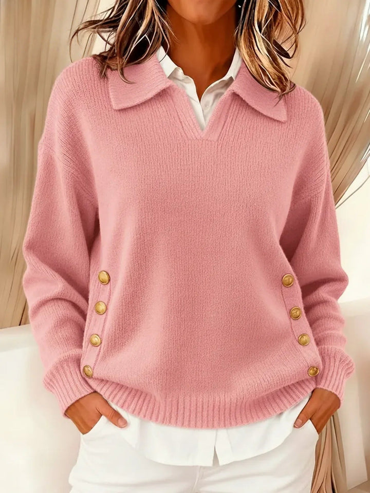 Erminia | Polo Neck Sweater with Buttons