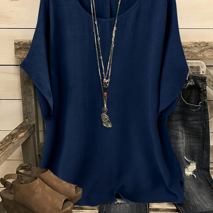 Kiersten™ | Relaxed Round-Neck Short-Sleeve Top