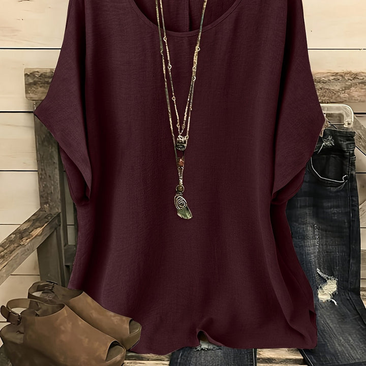 Kiersten™ | Relaxed Round-Neck Short-Sleeve Top