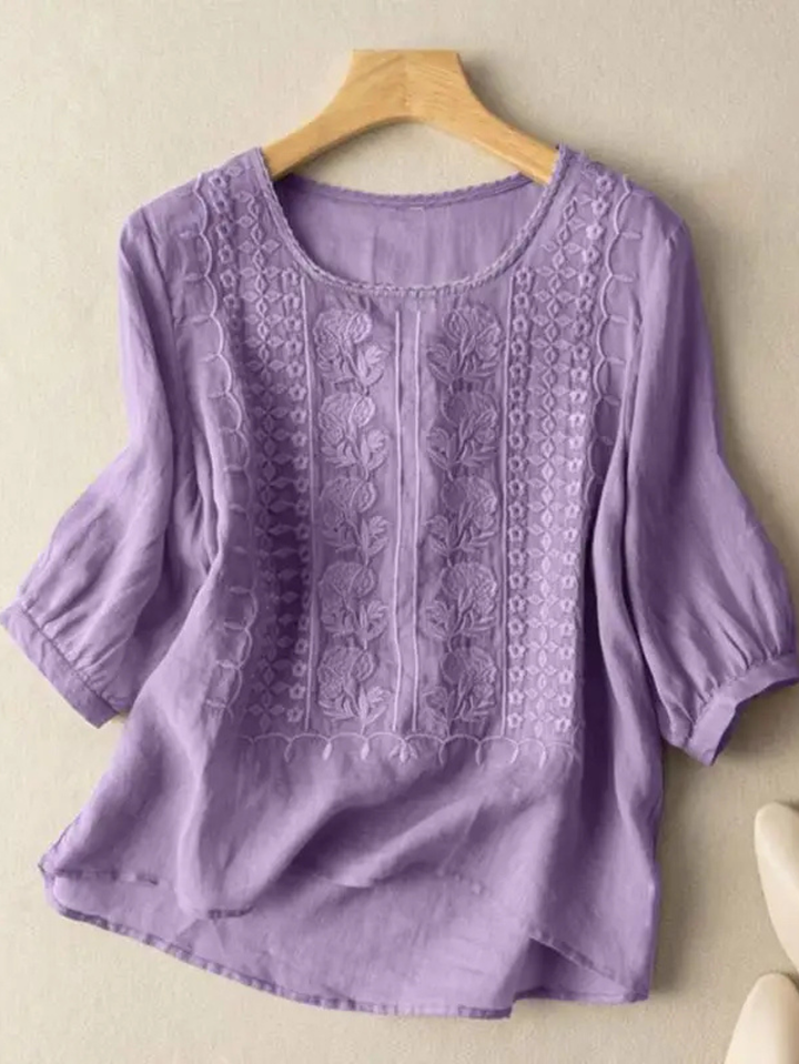 Women’s Blouse | Relaxed Fit with Embroidered Design