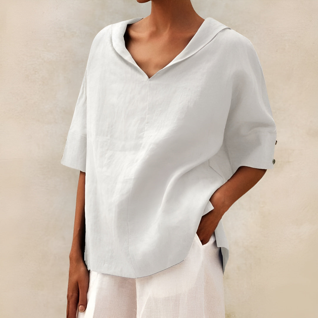 Women’s Blouse | Short Sleeve V Neck