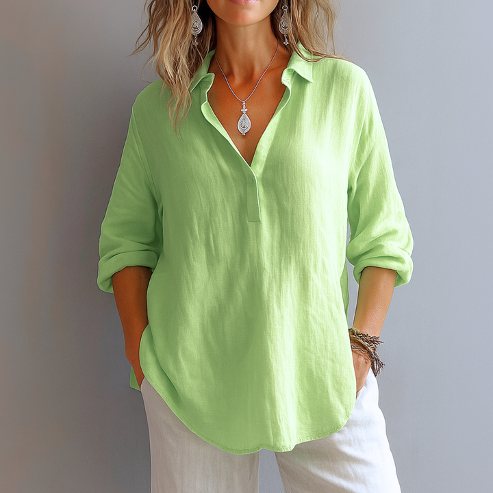 Women's Blouse | Partial Button Collared