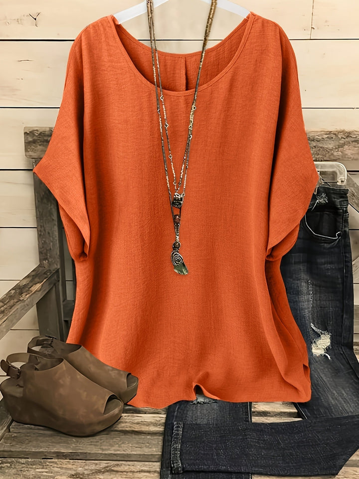 Kiersten™ | Relaxed Round-Neck Short-Sleeve Top
