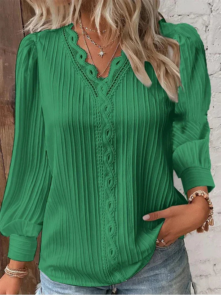 Women’s Blouse | Long Sleeve with Lace Details