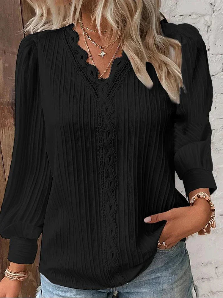 Women’s Blouse | Long Sleeve with Lace Details