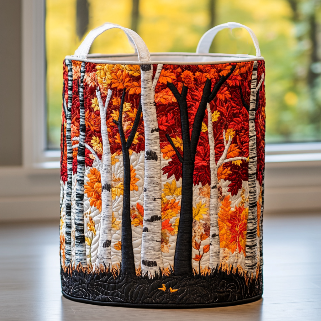 Padded basket with autumn grove