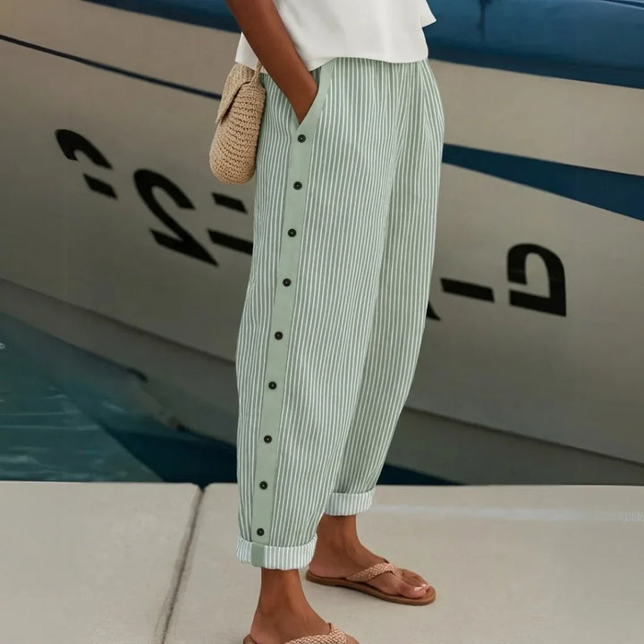 Caitlin | Stylish Striped Button Pant