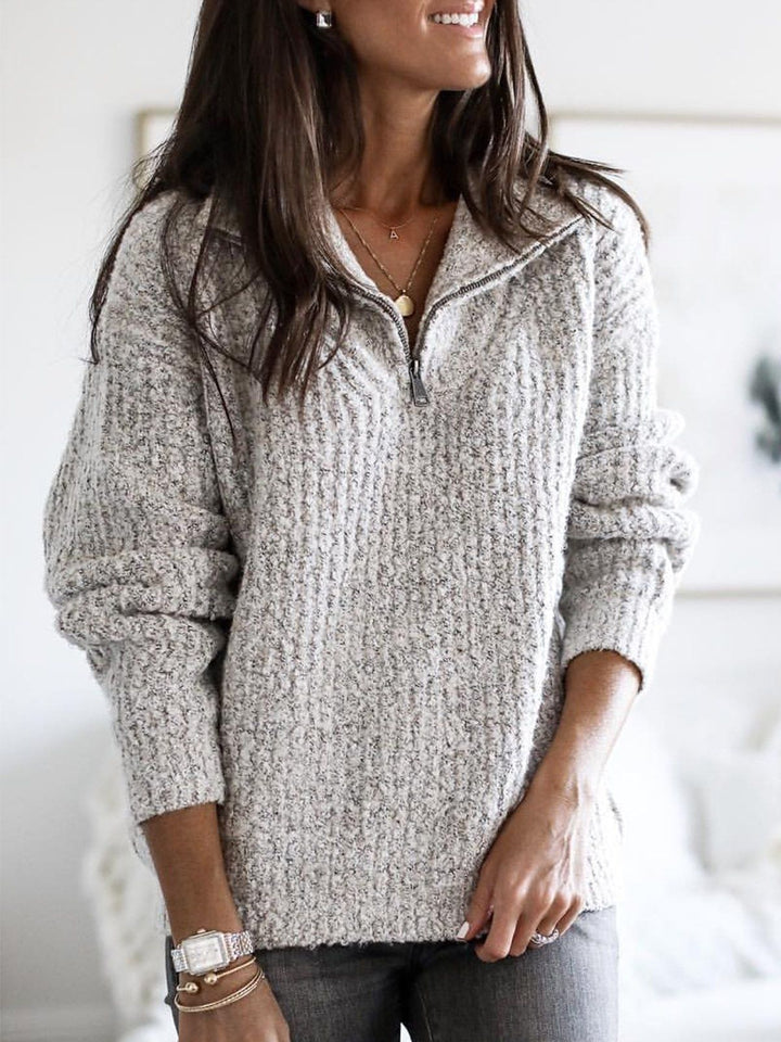 Greta | Relaxed Quarter-Zip Sweater