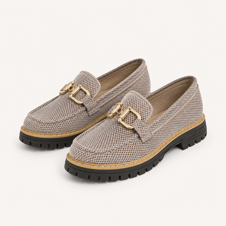 Breathable mesh loafers with thick sole