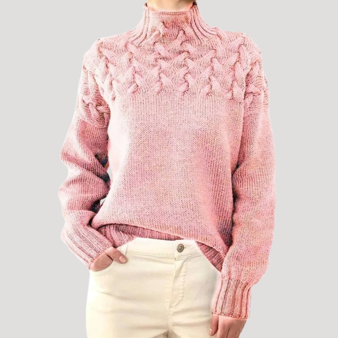 Denise | Cable Knit High-Neck Sweater