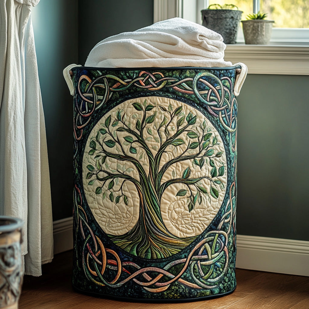 Padded basket with intertwined roots and branches