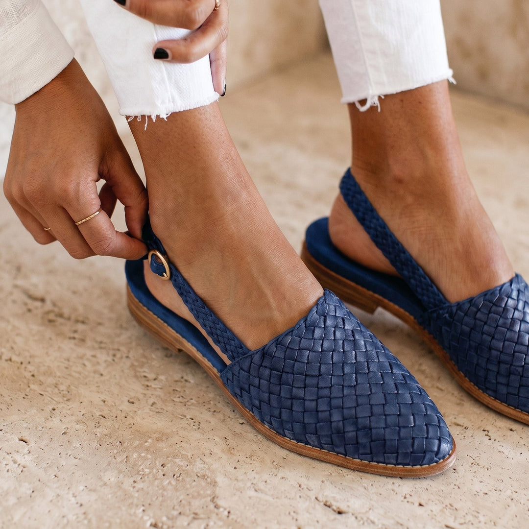 Aurora | Woven Moccasin with Open Heel.